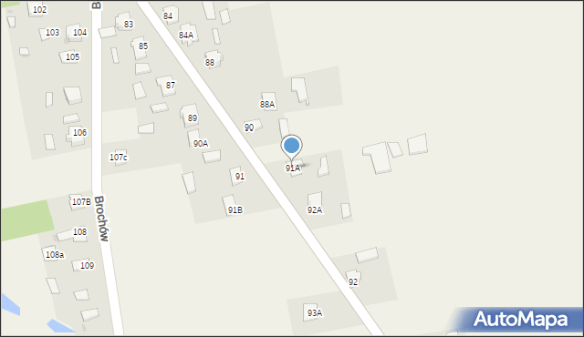 Brochów, Brochów, 91A, mapa Brochów