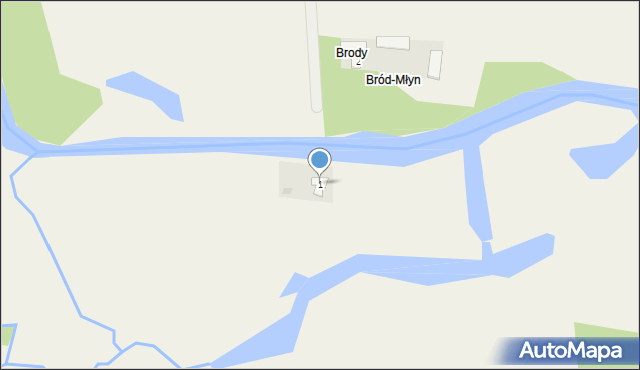 Bród, Bród, 1, mapa Bród