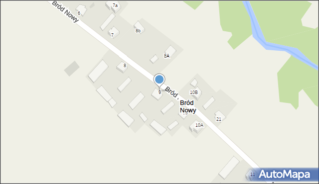 Bród Nowy, Bród Nowy, 9, mapa Bród Nowy
