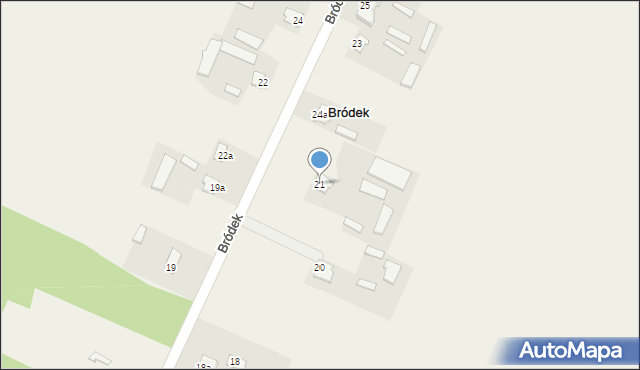 Bródek, Bródek, 21, mapa Bródek