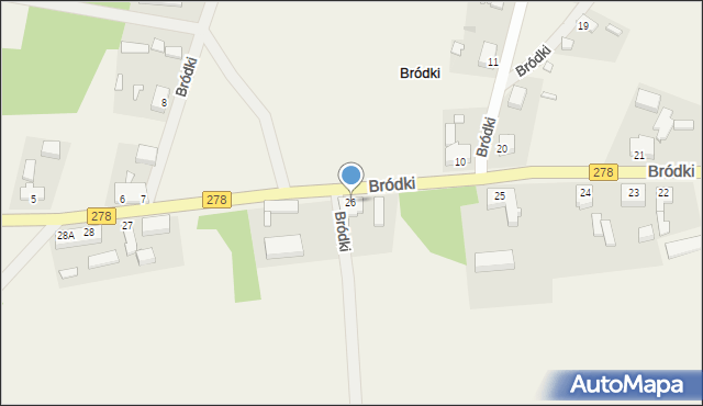 Bródki, Bródki, 26, mapa Bródki