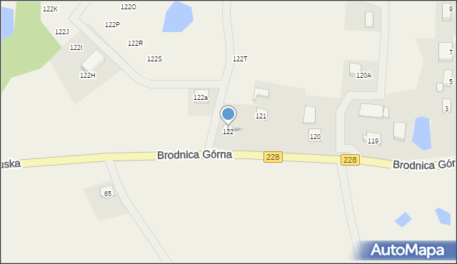Brodnica Górna, Brodnica Górna, 122, mapa Brodnica Górna