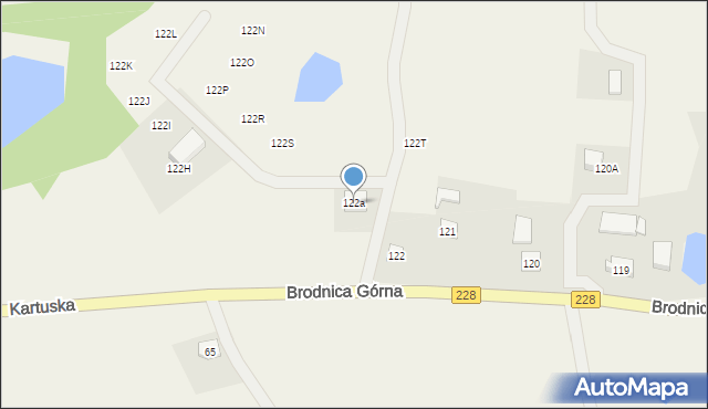 Brodnica Górna, Brodnica Górna, 122a, mapa Brodnica Górna