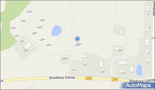 Brodnica Górna, Brodnica Górna, 122T, mapa Brodnica Górna