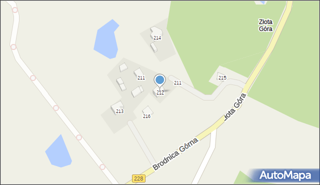 Brodnica Górna, Brodnica Górna, 212, mapa Brodnica Górna