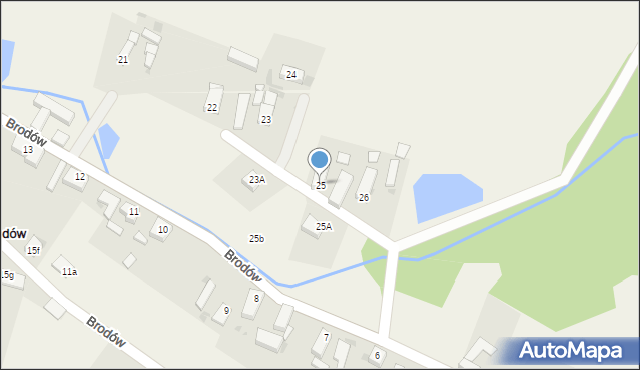 Brodów, Brodów, 25, mapa Brodów