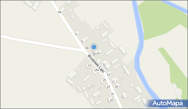 Brodowe Łąki, Brodowe Łąki, 10a, mapa Brodowe Łąki