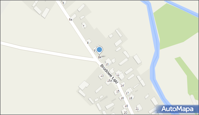 Brodowe Łąki, Brodowe Łąki, 9A, mapa Brodowe Łąki