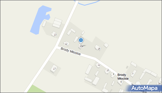 Brody Młockie, Brody Młockie, 12a, mapa Brody Młockie