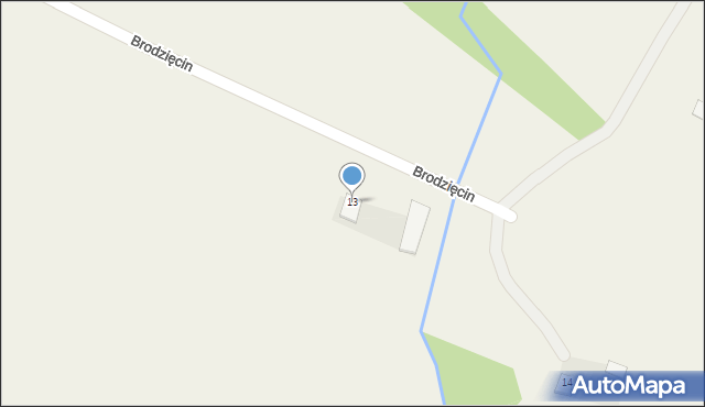 Brodzięcin, Brodzięcin, 13, mapa Brodzięcin