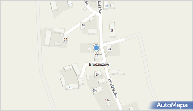 Brodziszów, Brodziszów, 22, mapa Brodziszów