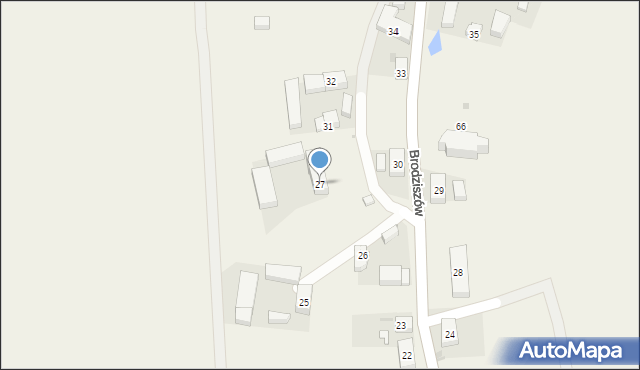 Brodziszów, Brodziszów, 27, mapa Brodziszów