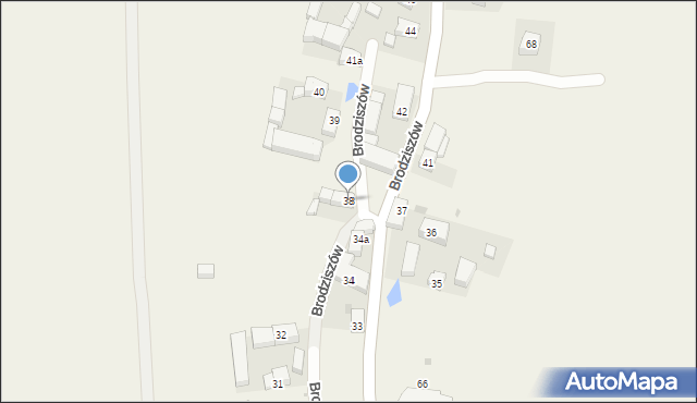Brodziszów, Brodziszów, 38, mapa Brodziszów