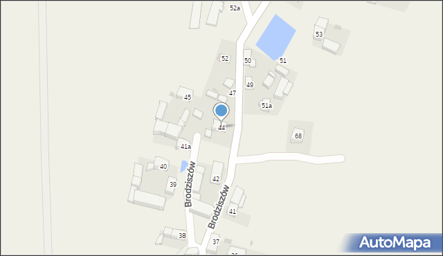 Brodziszów, Brodziszów, 44, mapa Brodziszów