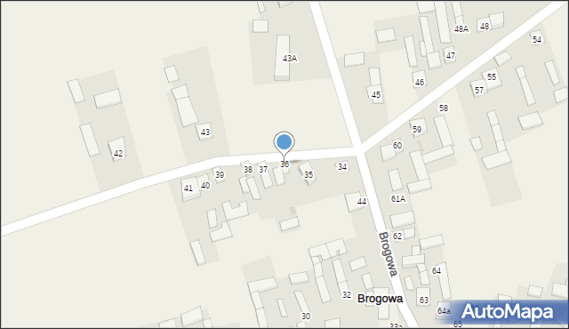 Brogowa, Brogowa, 36, mapa Brogowa
