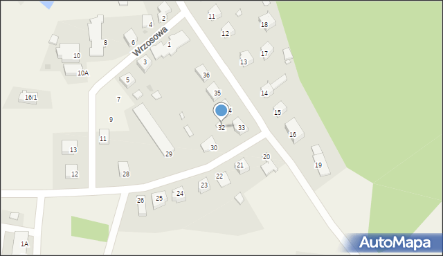 Brojce, Brzozowa, 32, mapa Brojce