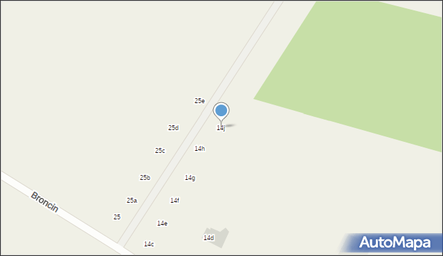 Broncin, Broncin, 14j, mapa Broncin