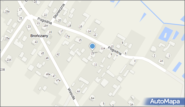 Brończany, Brończany, 13, mapa Brończany