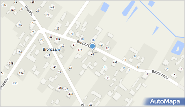 Brończany, Brończany, 15, mapa Brończany