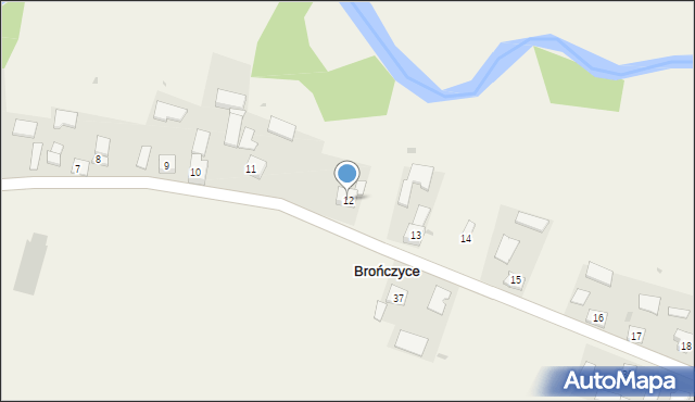 Brończyce, Brończyce, 12, mapa Brończyce