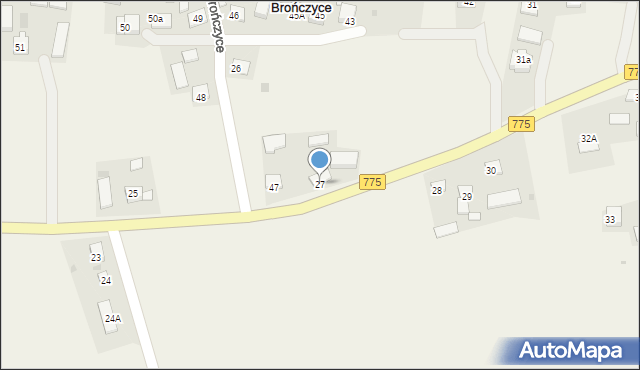 Brończyce, Brończyce, 27, mapa Brończyce