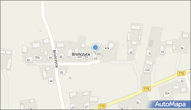 Brończyce, Brończyce, 44, mapa Brończyce
