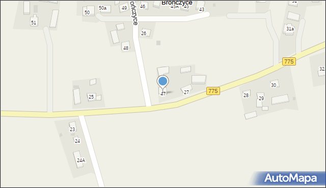 Brończyce, Brończyce, 47, mapa Brończyce