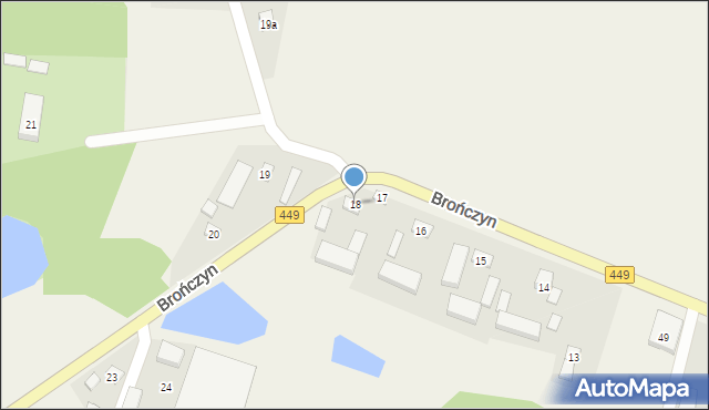 Brończyn, Brończyn, 18, mapa Brończyn