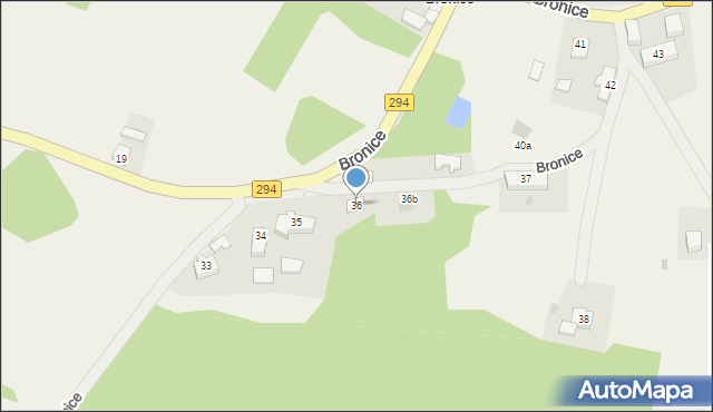 Bronice, Bronice, 36, mapa Bronice