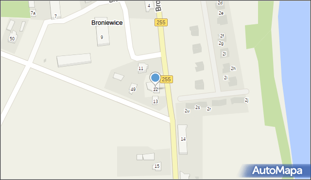 Broniewice, Broniewice, 12, mapa Broniewice