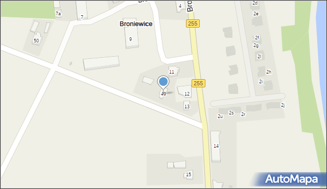 Broniewice, Broniewice, 49, mapa Broniewice
