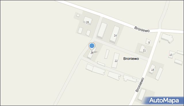 Broniewo, Broniewo, 26, mapa Broniewo