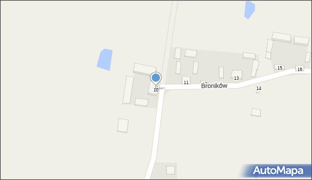 Broników, Broników, 10, mapa Broników