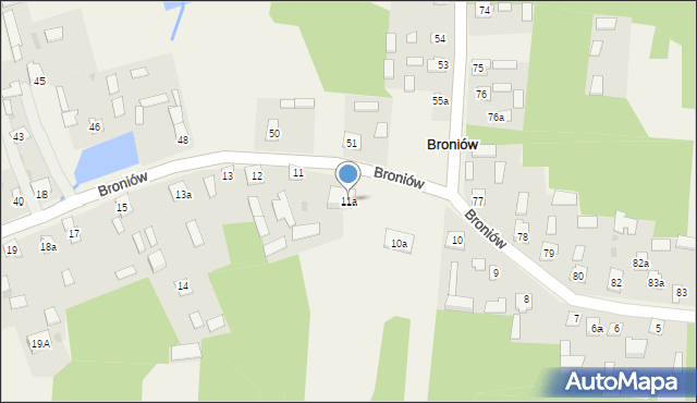 Broniów, Broniów, 11a, mapa Broniów