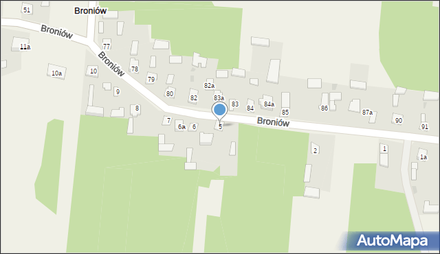 Broniów, Broniów, 5, mapa Broniów