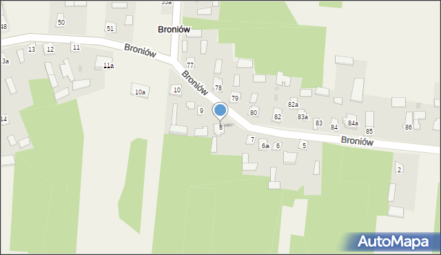 Broniów, Broniów, 8, mapa Broniów