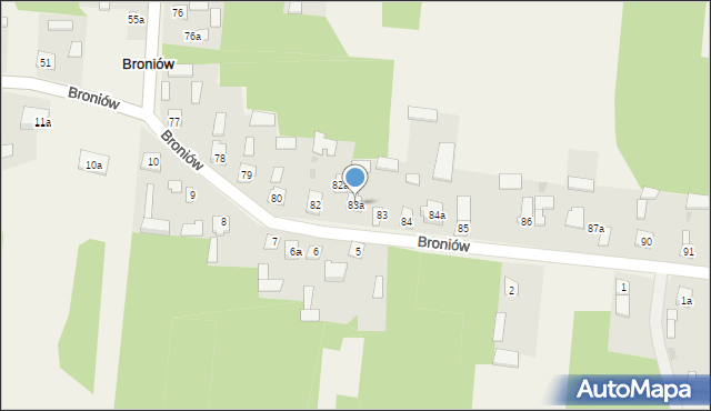 Broniów, Broniów, 83a, mapa Broniów