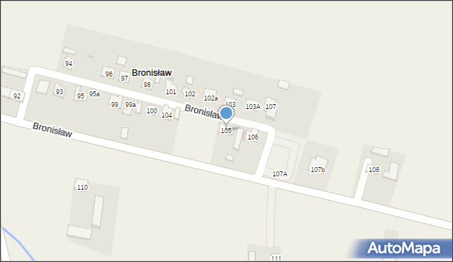 Bronisław, Bronisław, 105, mapa Bronisław
