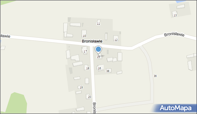 Bronisławie, Bronisławie, 15, mapa Bronisławie