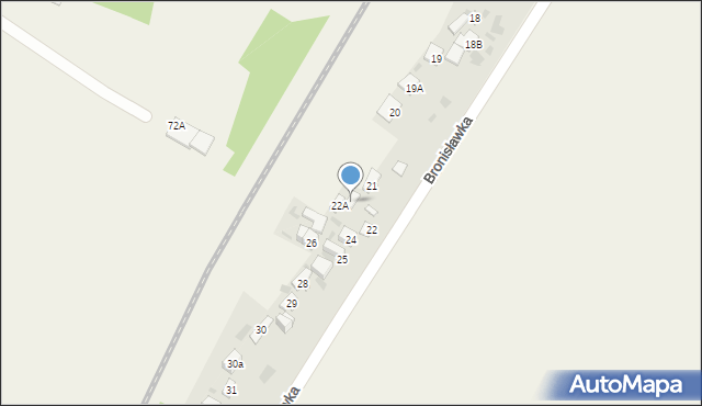 Bronisławka, Bronisławka, 22b, mapa Bronisławka