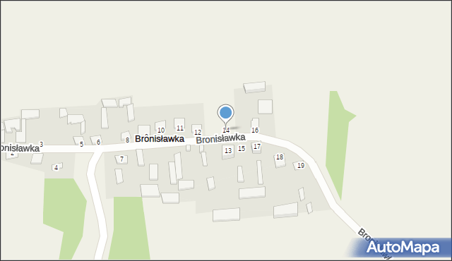 Bronisławka, Bronisławka, 14, mapa Bronisławka