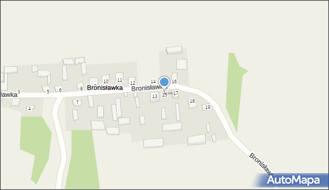 Bronisławka, Bronisławka, 15, mapa Bronisławka