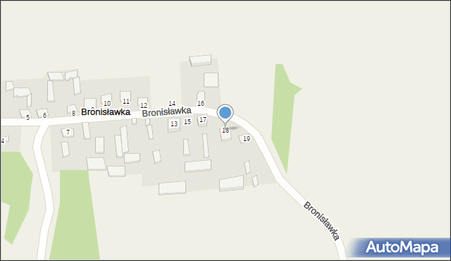Bronisławka, Bronisławka, 18, mapa Bronisławka