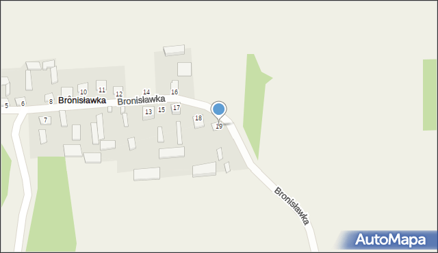 Bronisławka, Bronisławka, 19, mapa Bronisławka