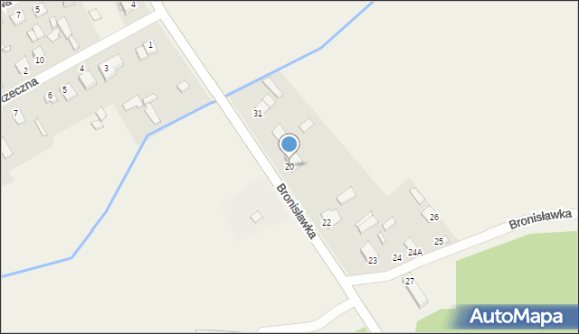 Bronisławka, Bronisławka, 20, mapa Bronisławka