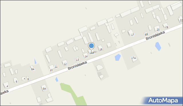 Bronisławka, Bronisławka, 14A, mapa Bronisławka