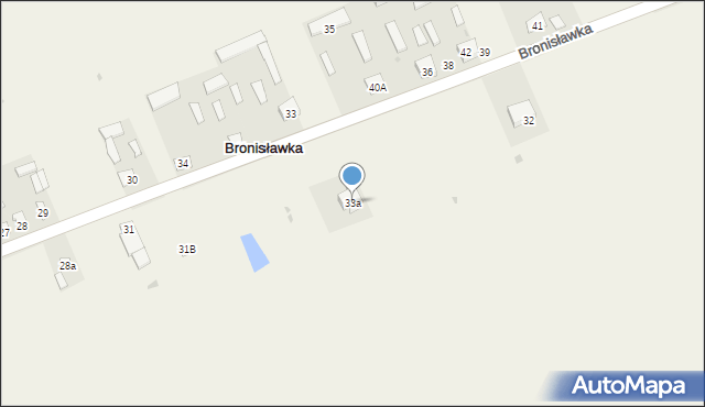 Bronisławka, Bronisławka, 33a, mapa Bronisławka