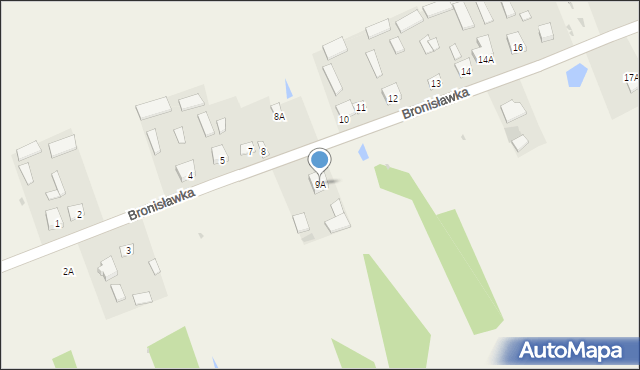 Bronisławka, Bronisławka, 9A, mapa Bronisławka