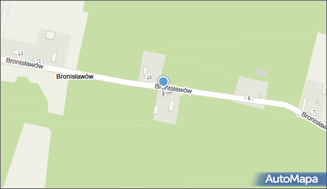 Bronisławów, Bronisławów, 9, mapa Bronisławów