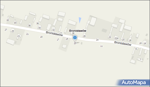 Bronisławów, Bronisławów, 13, mapa Bronisławów